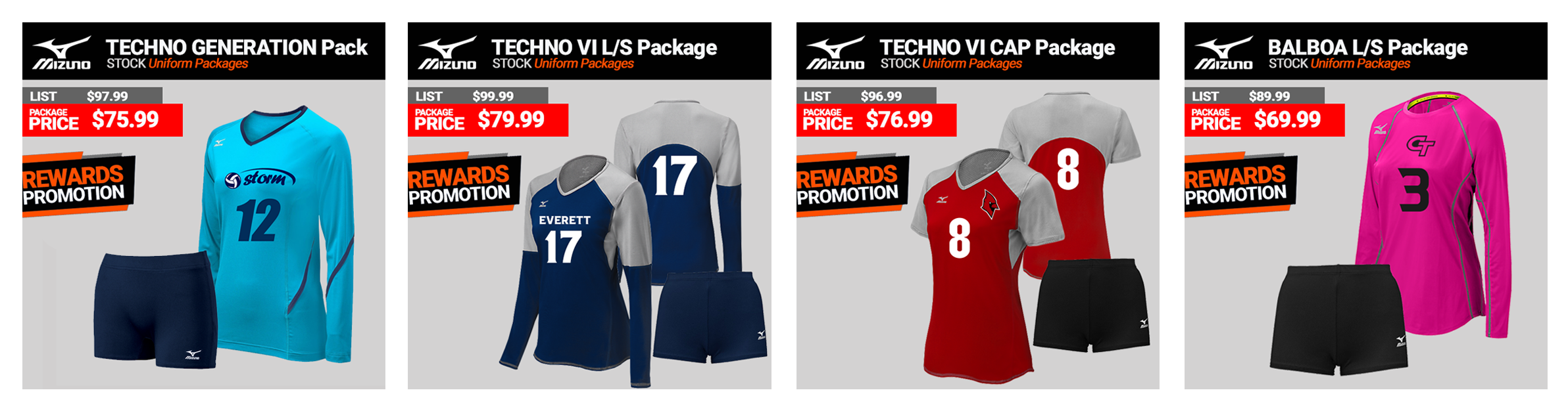 Mizuno Volleyball Uniform Packages